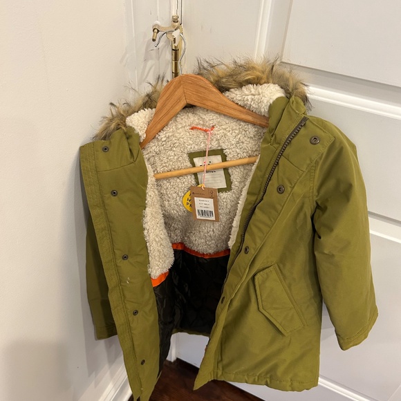 Boden Authentic Parka kids olive green size 6-7years - Picture 4 of 5